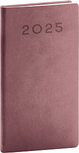 Kapesní diář Aprint Neo 2025, růžový, 9 × 15,5 cm